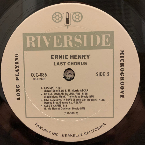 Ernie Henry : Last Chorus (LP, Album, RE)