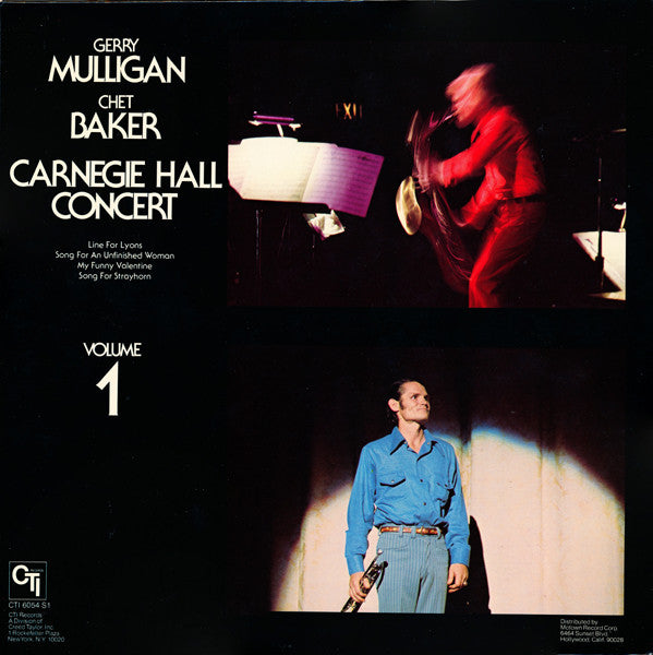 Gerry Mulligan / Chet Baker : Carnegie Hall Concert Volume 1 (LP, Album)