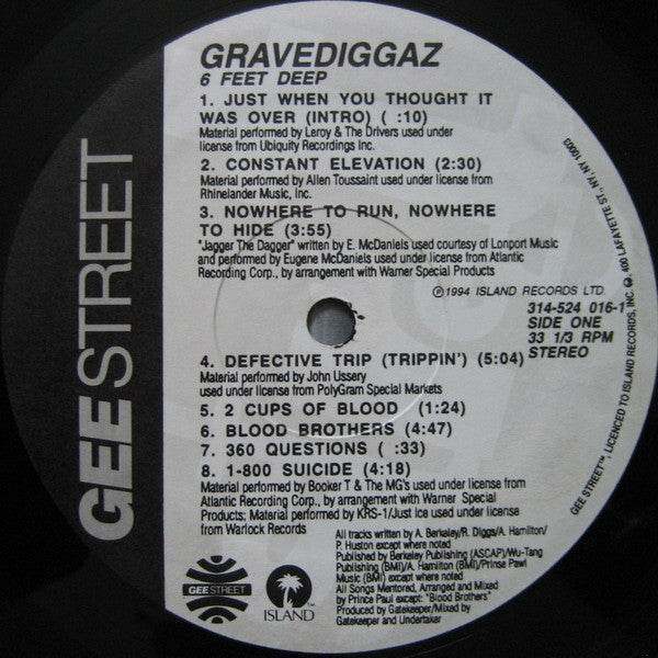 Gravediggaz : 6 Feet Deep (LP, Album)