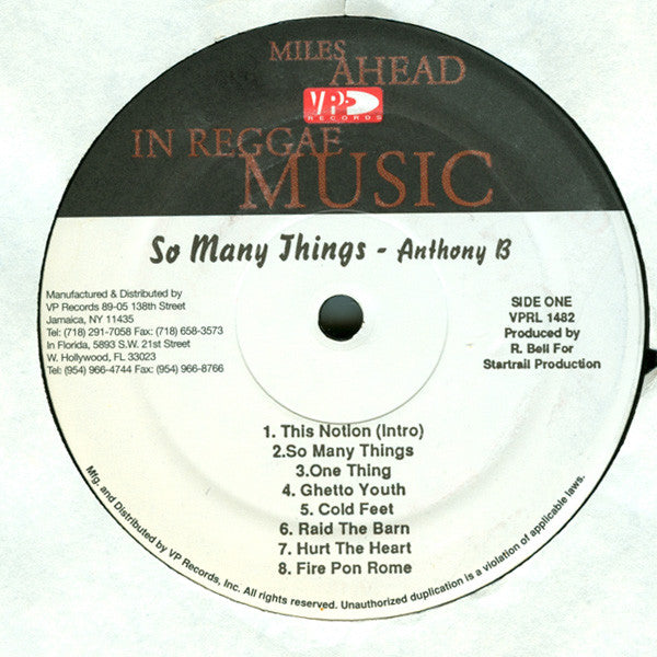 Anthony B.* : So Many Things (LP, Album)