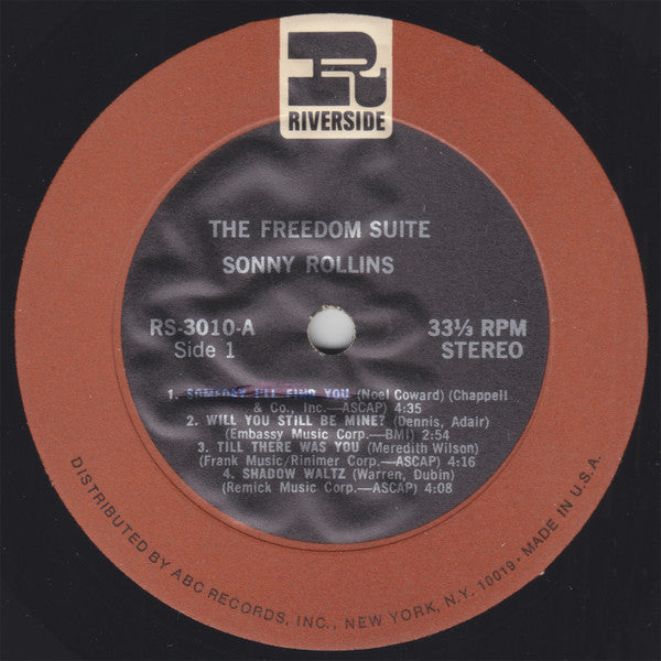 Sonny Rollins : The Freedom Suite (LP, Album, RE, RM)