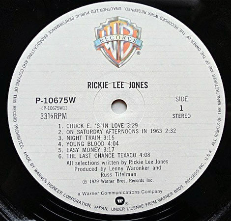 Rickie Lee Jones : Rickie Lee Jones (LP, Album)