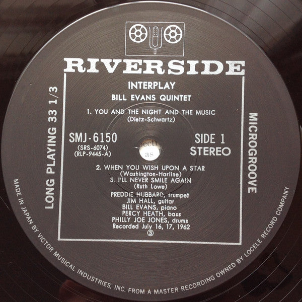 Bill Evans Quintet / ビル・エヴァンス* : Interplay = インタープレイ (LP, Album, RE)