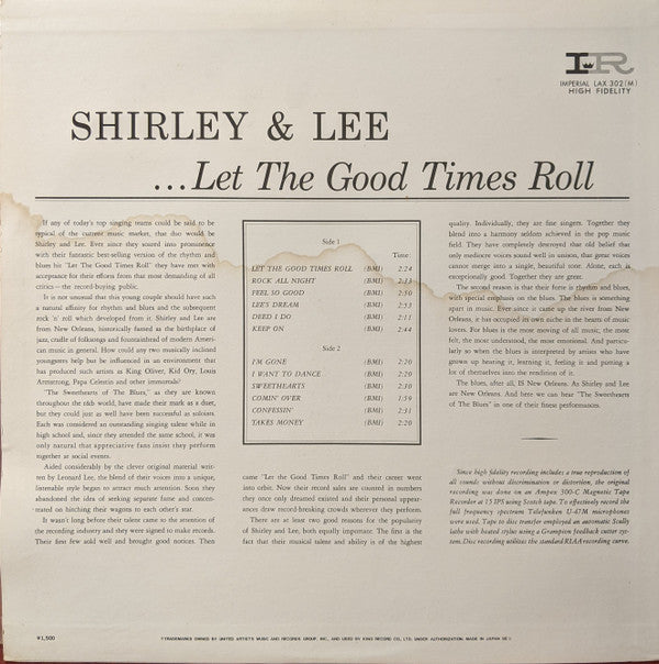 Shirley & Lee* : Let The Good Times Roll (LP, Comp)
