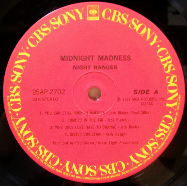 Night Ranger : Midnight Madness (LP, Album, Ltd, Boo)