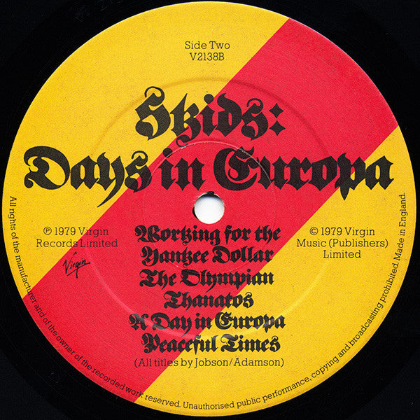 Skids : Days In Europa (LP, Album)