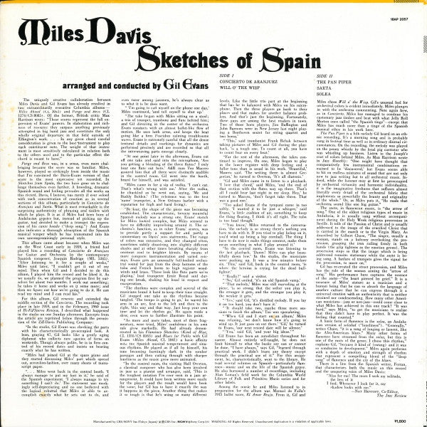 Miles Davis : Sketches Of Spain (LP, Album, RE)