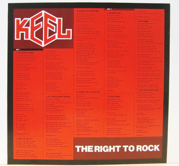 Keel : The Right To Rock (LP, Album)