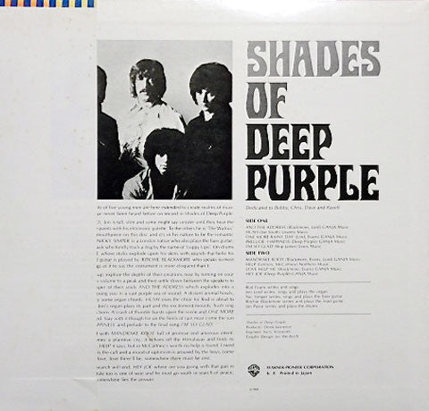 Deep Purple : Shades Of Deep Purple (LP, Album, Ltd, RE)