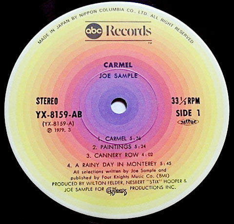Joe Sample : Carmel (LP, Album)