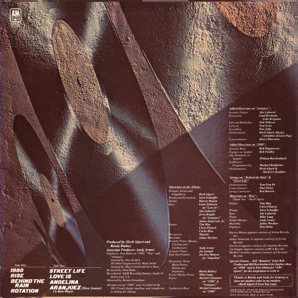 Herb Alpert : Rise (LP, Album)