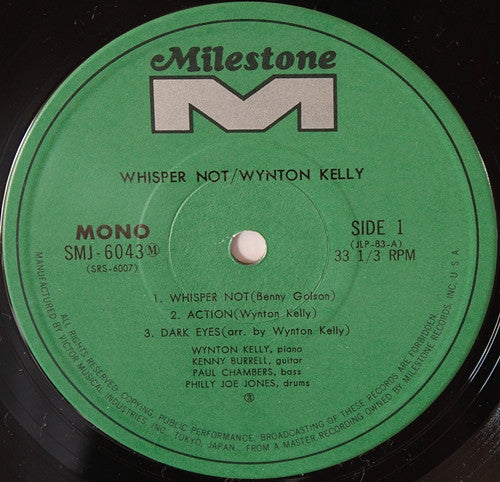 Wynton Kelly : Whisper Not (LP, Album, Mono, RE)