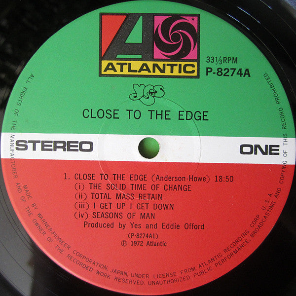Yes : Close To The Edge = 危機 (LP, Album, Gat)
