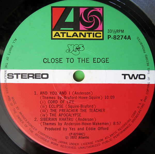 Yes : Close To The Edge = 危機 (LP, Album, Gat)