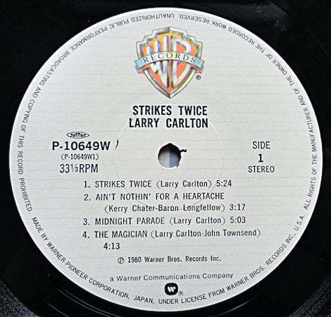 Larry Carlton : Strikes Twice (LP, Album)