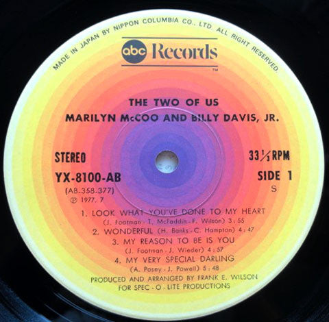 Marilyn McCoo & Billy Davis Jr. : The Two Of Us (LP, Album)