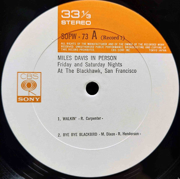 Miles Davis : In Person Friday And Saturday Nights At The Blackhawk, San Francisco (2xLP, Album)