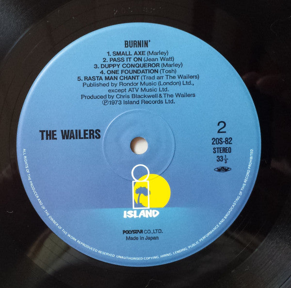 The Wailers : Burnin' (LP, Album, RE)