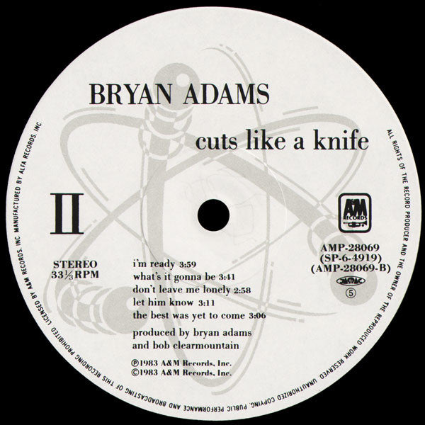 Bryan Adams : Cuts Like A Knife (LP, Album)
