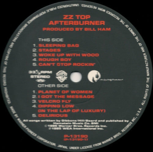 ZZ Top : Afterburner (LP, Album)
