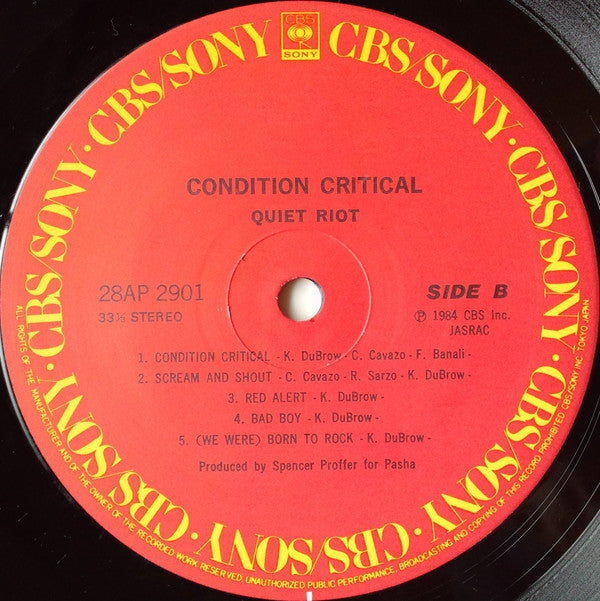 Quiet Riot : Condition Critical (LP, Album)