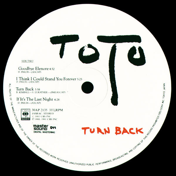 toto コレクション turn back レコード