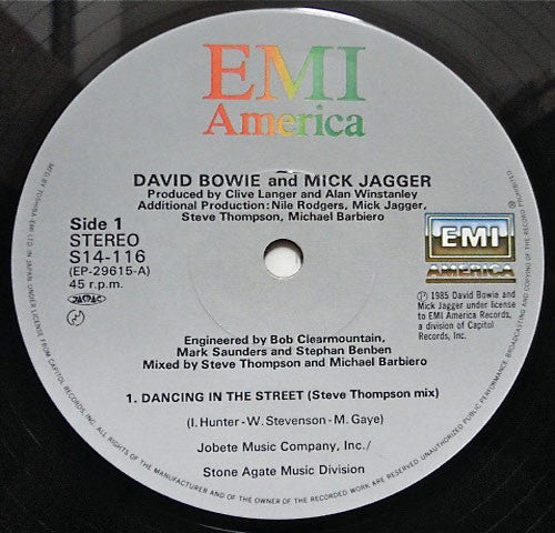 David Bowie And Mick Jagger : Dancing In The Street (12", Maxi)