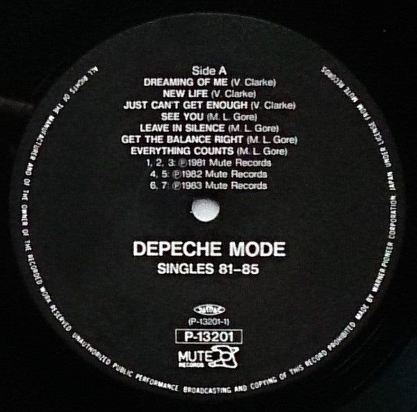 Depeche Mode : The Singles 81 - 85 (LP, Comp)