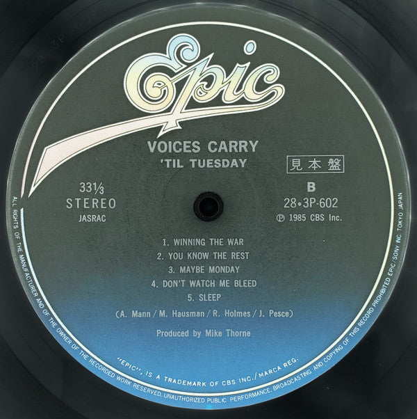 'Til Tuesday : Voices Carry (LP, Album)