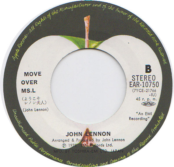 John Lennon : Stand By Me / Move Over Ms. L (7", Single)