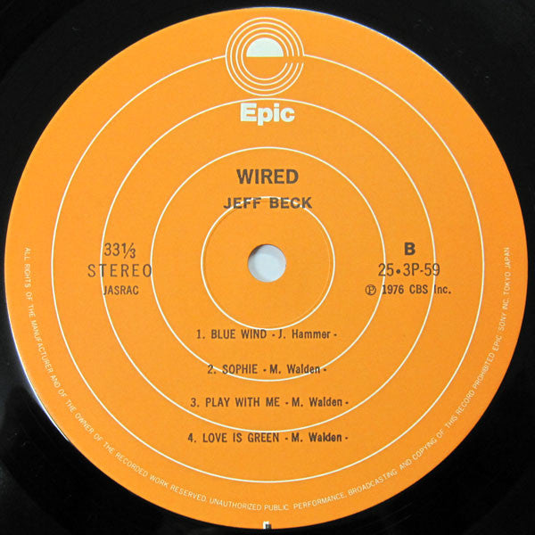 Jeff Beck : Wired (LP, Album, RE)
