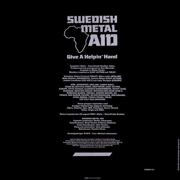 Swedish Metal Aid : Give A Helpin' Hand (12", S/Sided, Maxi, Etch)