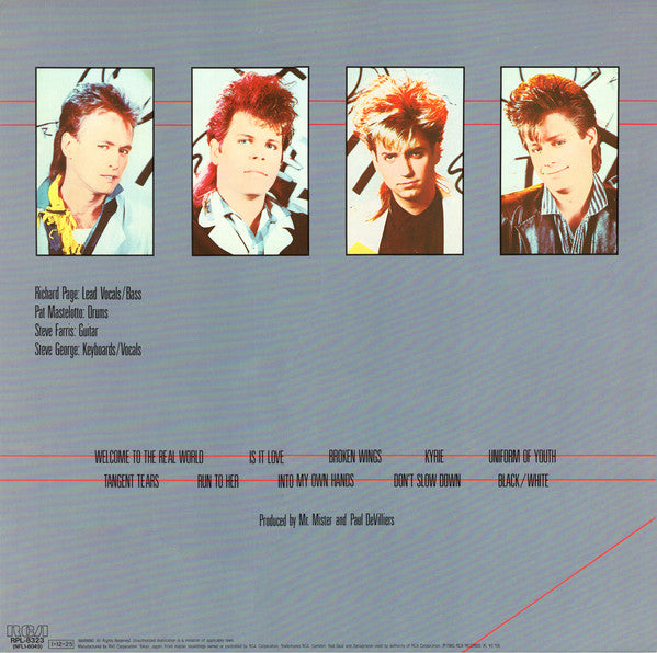 Mr. Mister : Welcome To The Real World (LP, Album)