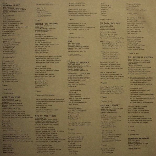 Various : Rocky IV - Original Motion Picture Soundtrack (LP, Album, Comp)