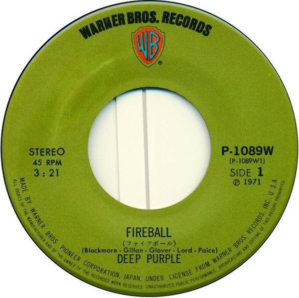 Deep Purple : Fireball / Anyone's Daughter (7", Single)