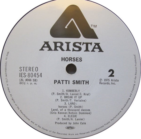 Patti Smith : Horses (LP, Album, Pal)