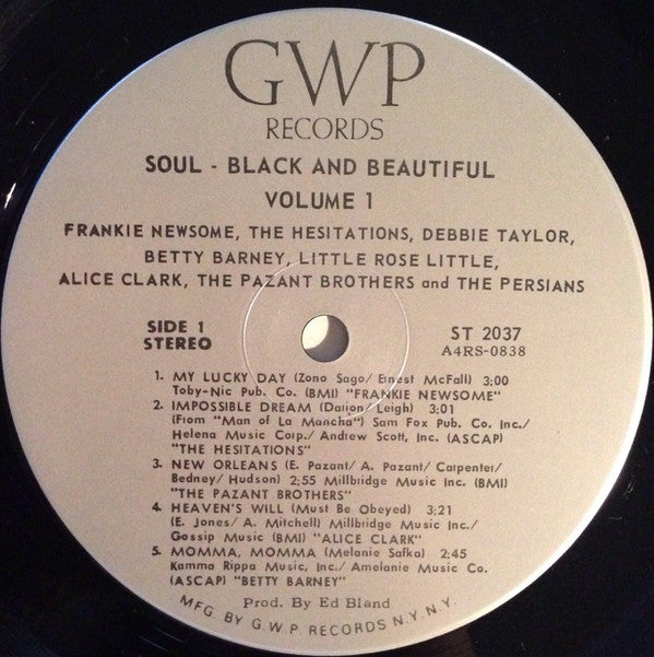 Various : Soul Black & Beautiful Vol. I (LP, Comp)