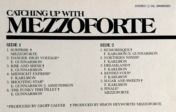 Mezzoforte : Catching Up With Mezzoforte (Early Recordings) (LP, Comp)