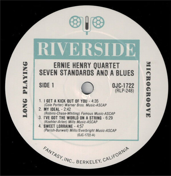 Ernie Henry Quartet : Seven Standards And A Blues (LP, Album, Mono, Ltd, RE, RM)