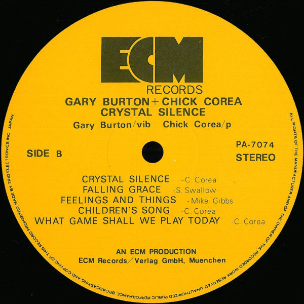 Gary Burton, Chick Corea* : Crystal Silence (LP, Album)