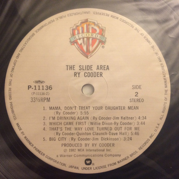 Ry Cooder : The Slide Area (LP, Album)