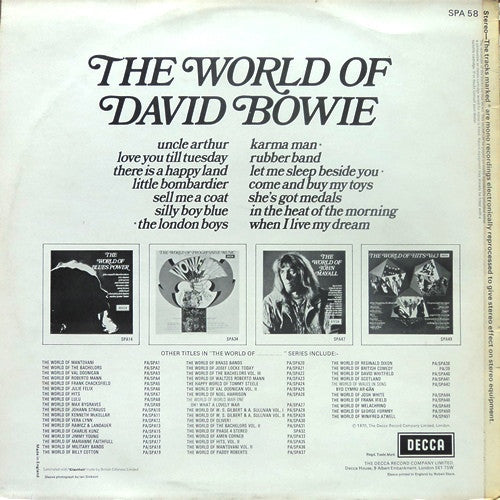 David Bowie : The World Of David Bowie (LP, Comp, RE)