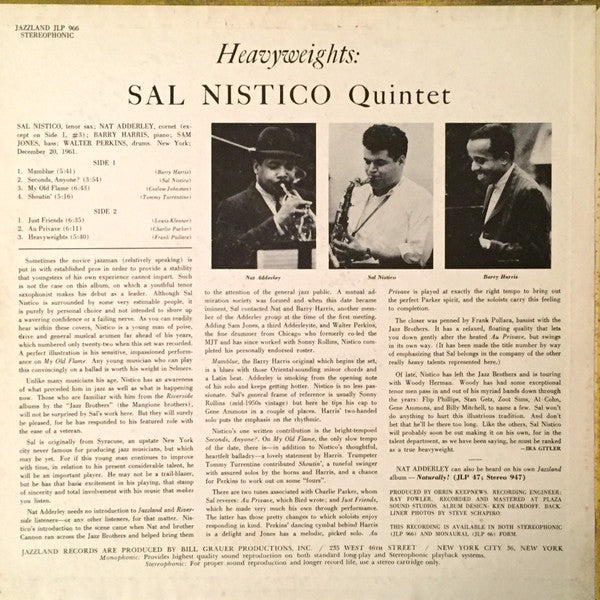 Sal Nistico : Heavyweights (LP)