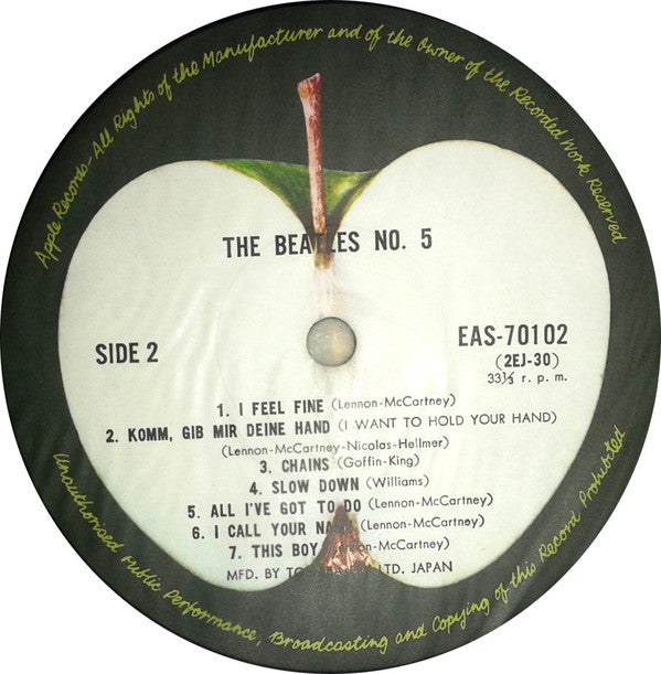 The Beatles : Beatles No.5 (LP, Comp, Mono, RE)