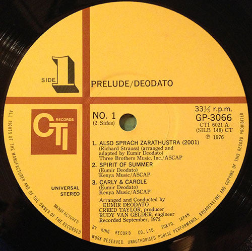 Deodato* : Prelude (LP, Album, RE, Gat)
