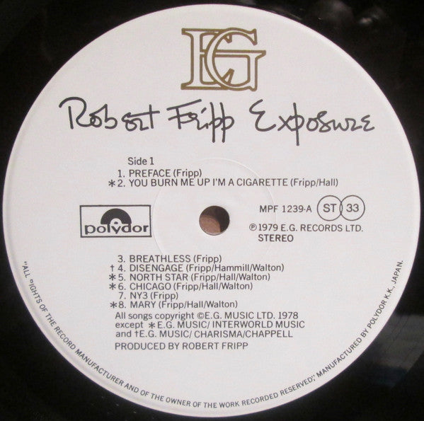 Robert Fripp : Exposure (LP, Album)