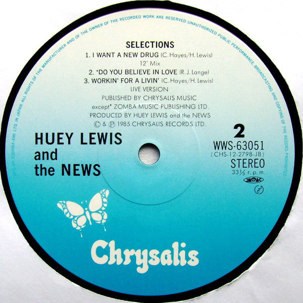 Huey Lewis And The News* : Selections (12", EP)