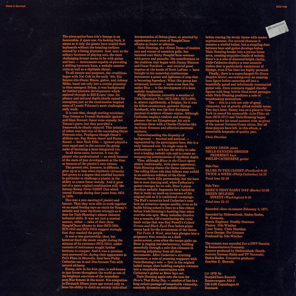 Kenny Drew, Niels-Henning Ørsted Pedersen, Philip Catherine : In Concert (LP, Album)
