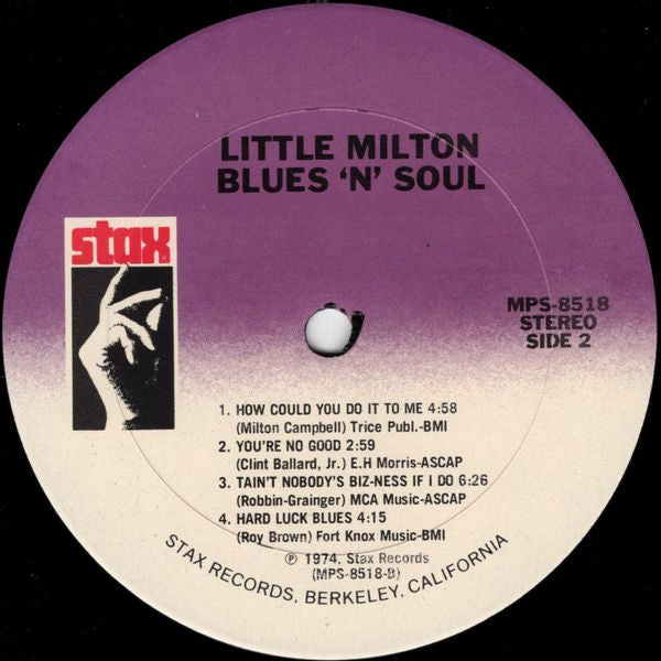 Little Milton : Blues'N Soul (LP, Album, RM)