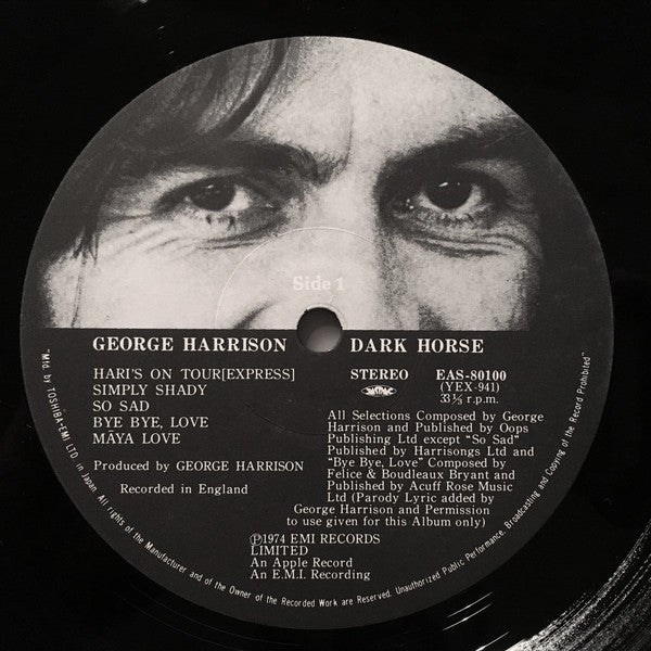 George Harrison : Dark Horse (LP, Album, Gat)